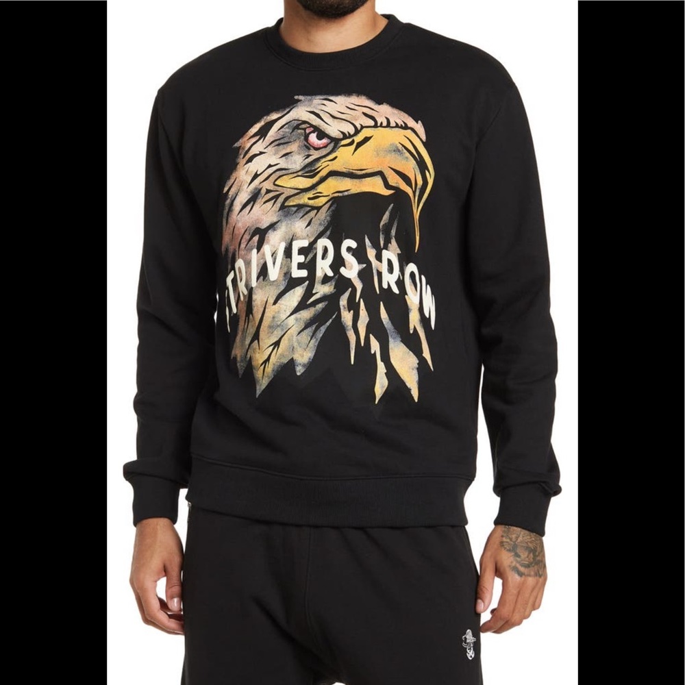 Strivers Row Men’s shadow eagle black Sweatshirt size Large new in bag